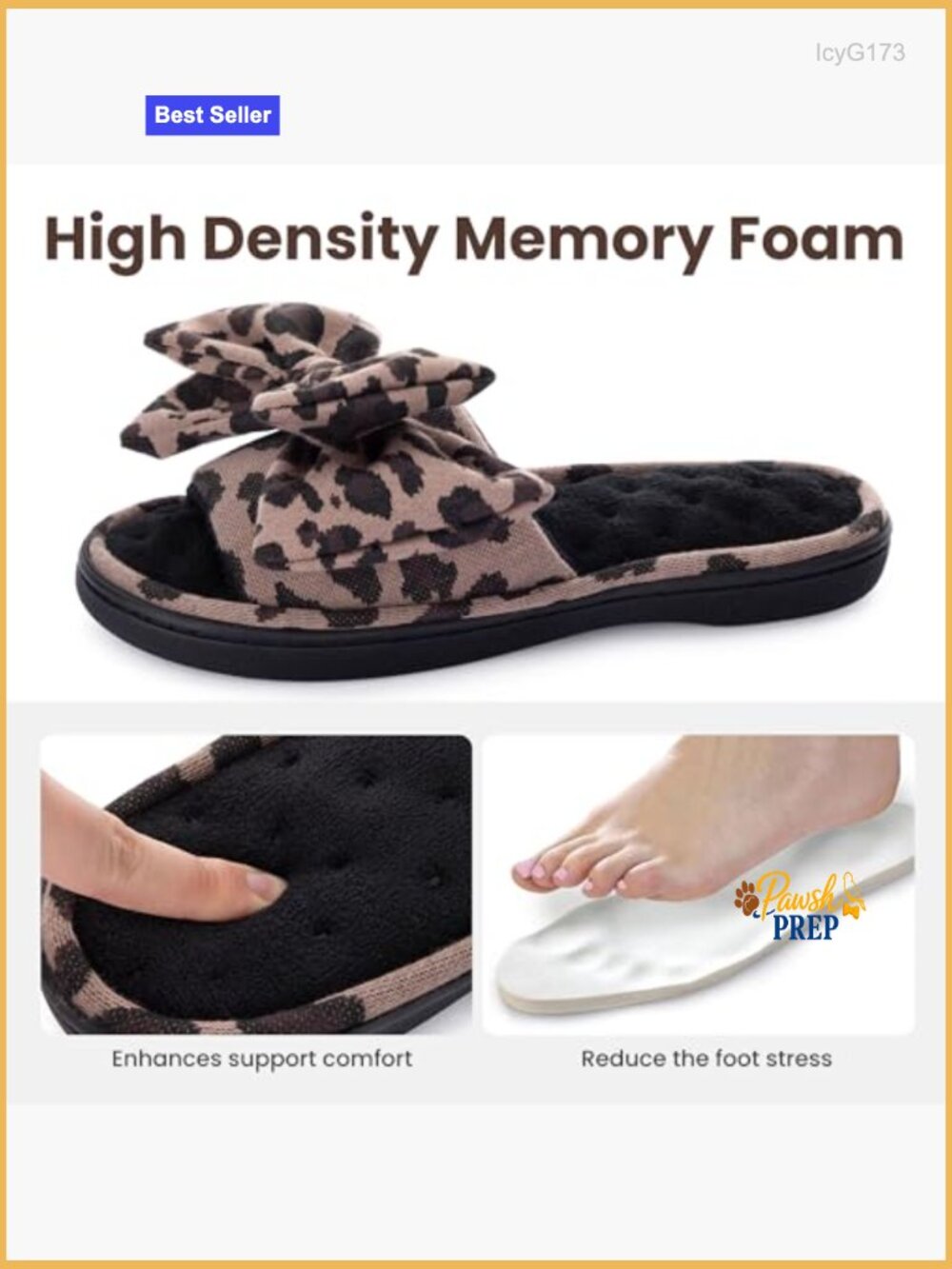 Memory Foam Slide Slippers with Fleece Lining, Indoor Outdoor House Shoes - Picture 4 of 7